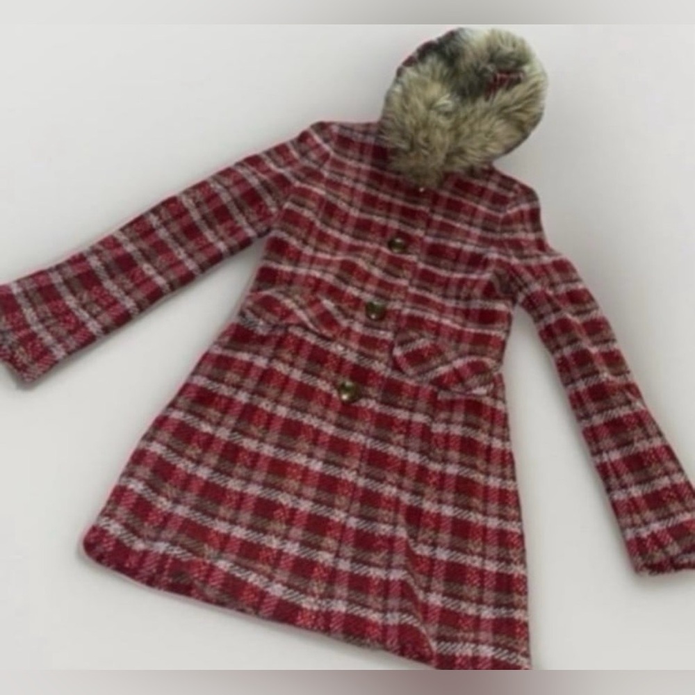 ❦ Y2K Juicy Couture Plaid Wool Coat ❦